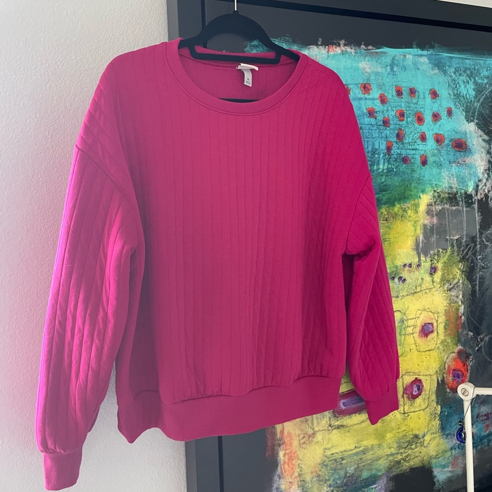 Pink quilted sweater